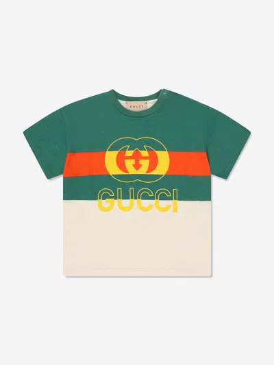 Gucci Baby Striped Logo T-shirt In White