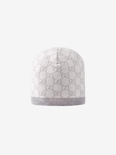 Gucci Children's Gg Pattern Wool Hat In Grey