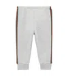 Gucci Baby Web Stripe Cotton Fleece Sweatpants In Gray