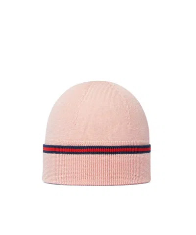 Gucci Baby Wool Hat With Web In Pink