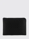 Gucci Leather Gg Emblem Clutch Rectangular Shape In Black