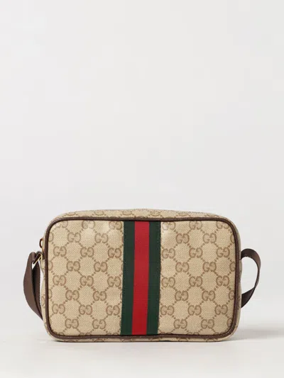 Gucci Beige Gg Logo Small Crossbody Bag In Brown