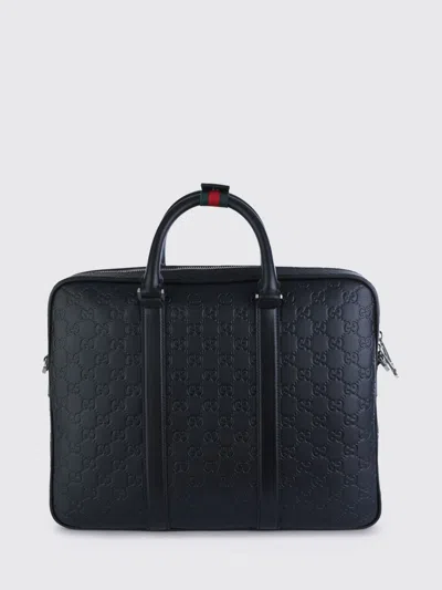 Gucci Gg Calfskin Business Bag In Black