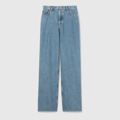 Gucci Baggy Denim Pant In Blue