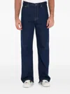 Gucci Mens Dark Blue Brand-embossed Mid-rise Straight-leg Jeans In Blue