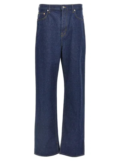 Gucci Mens Dark Blue Brand-embossed Mid-rise Straight-leg Jeans