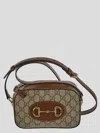 Gucci 1955 Horsebit Gg Supreme Fabric And Leather Shoulder Bag