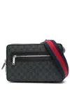 Gucci Gg Supreme Leather Travel Bag In Black