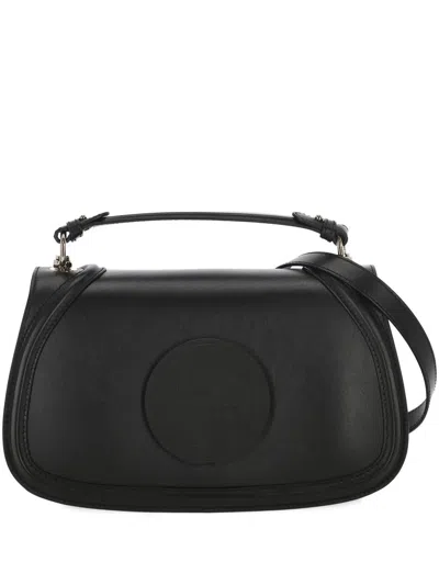 Gucci Blondie Leather Handbag With Platinum Hardware In Black