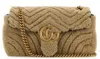 Gucci Women Beige Shearling Small Marmont Shoulder Bag In Multi