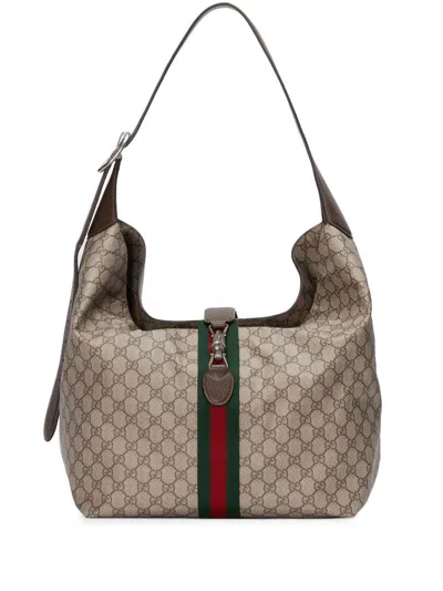 Gucci Large Gg-supreme Canvas Cross-body Bag In Beige