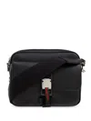 Gucci Small Web-stripe Messenger Bag In Black/black/brb