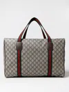 Gucci Large Duffle Bag With Web In Cream