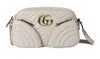 Gucci Gg Marmont Leather Shoulder Bag In White