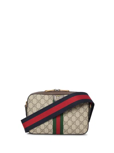Gucci Men Gg Supreme Fabric And Leather Small Ophidia Gg Crossbody Bag In Multi