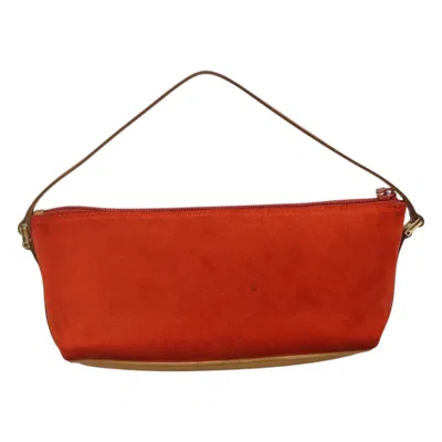 Pre-owned Gucci Baguette Orange Suede Clutch Bag ()