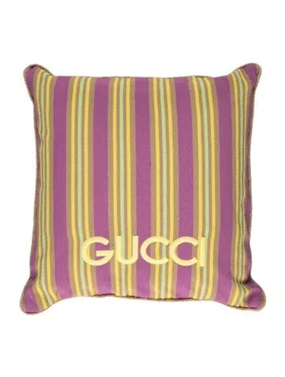 Pre-owned Gucci Baiadera Outdoor Throw Pillow In Pink