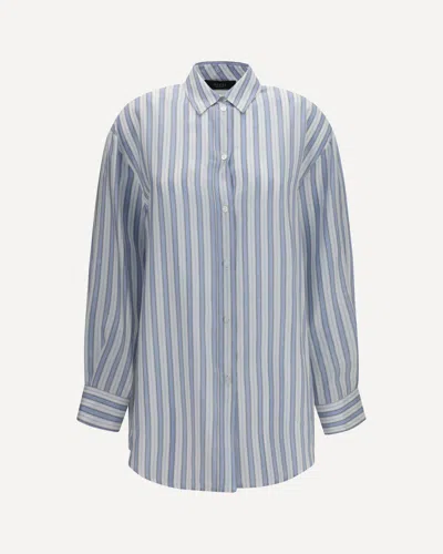 Gucci Baiadera Silk Jacquard Shirt In Blue
