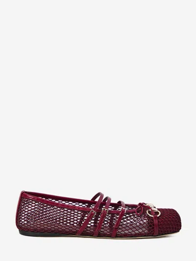 Gucci Ballerina Con Morsetto In Burgundy
