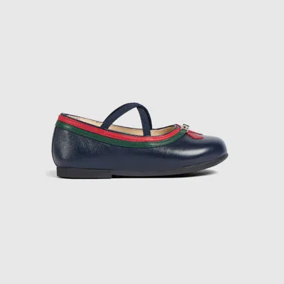 Gucci Babies' Ballerina Flat In Blue