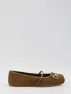 Gucci Beige Ballet Shoes With Horsebit And Bow Detail In Gg Canvas Woman