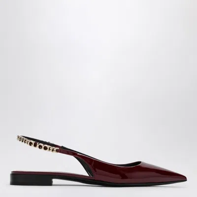 Gucci 15mm Signoria Leather Slingback Flats In Red