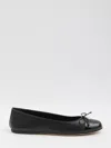 Gucci Women Leather Ballerinas With Patent Leather Detail In Black