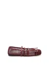 Gucci Mesh-panel Buckle Ballet Flats In Red