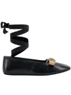 Gucci Logo-plaque Leather Ballerina Shoes In Black