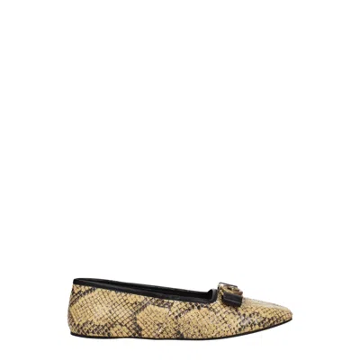 Gucci Ballerine Woman Python Leather Beige In Multi
