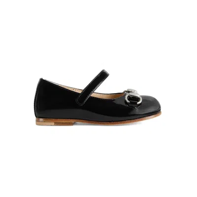 Gucci Babies' Ballet Flat With Horsebit In Black