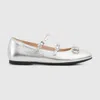 Gucci Ballet Flat With Horsebit In Silver