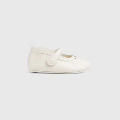 Gucci Babies' Ballet Flats With Double G In White