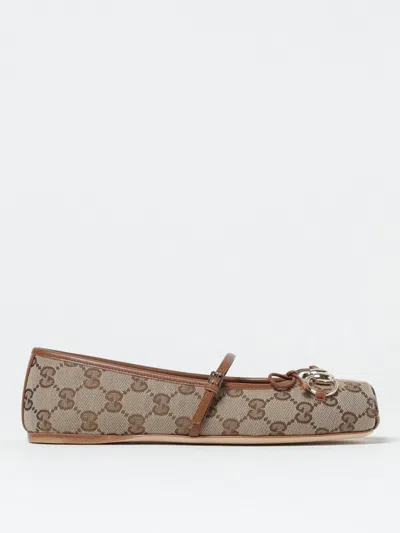 GUCCI GUCCI BALLET FLATS WOMAN BEIGE