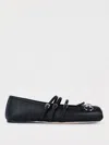 Gucci Leather Bow Detail Squared Toe Ballet Flats In Black