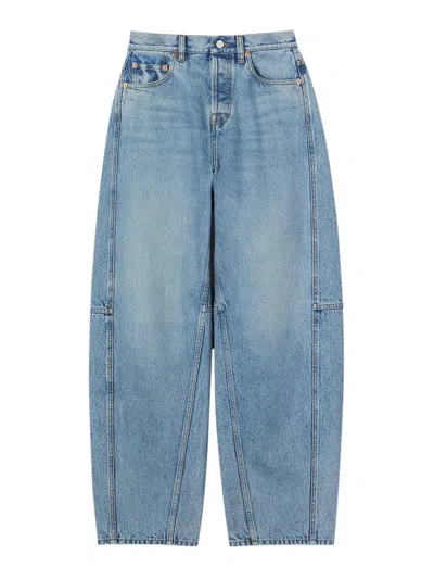 Gucci Women Balloon Denim Pant With Petite Fit In Blue