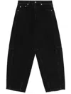 Gucci Women Baloon Denim Pants In Black