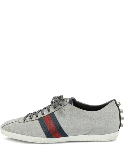 Pre-owned Gucci Bambi Web Studded Sneakers