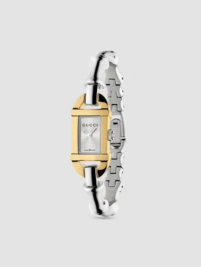 Gucci Bamboo 18k-gold-plated & Stainless Steel Bracelet Watch/17mm X 22mm In Green
