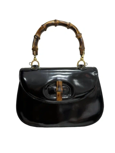 Gucci Bamboo 1947 Vernice Nera In Black