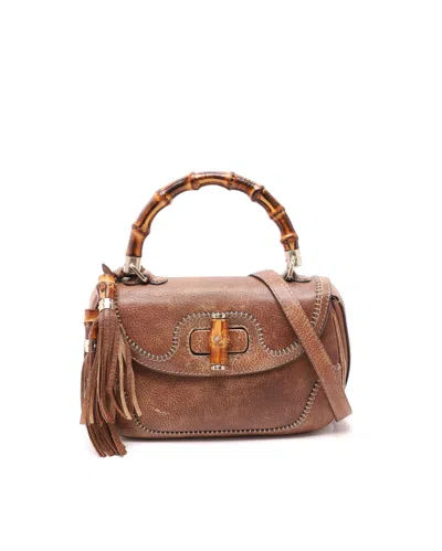 Gucci Bamboo 1947 Medium Top Handle Bag In Brown