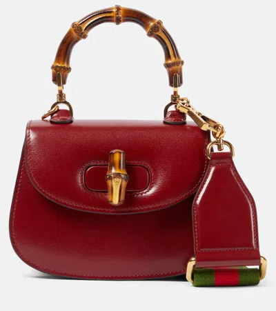 Gucci Bamboo 1947 Mini Leather Tote Bag In Red