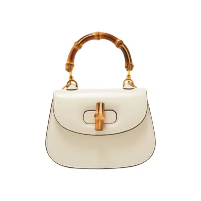 Pre-owned Gucci Bamboo 1947 Mini Top Handle Bag 'white'