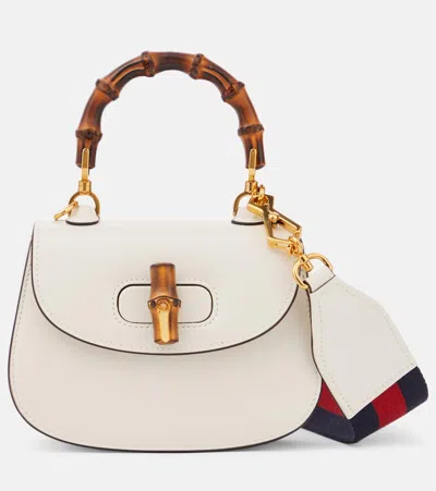 Gucci Bamboo 1947 Small Leather Shoulder Bag In White