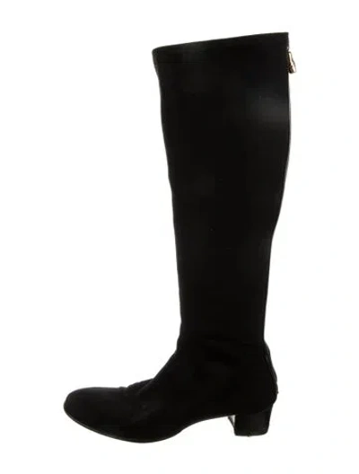 Pre-owned Gucci Bamboo Accent Boots In Black
