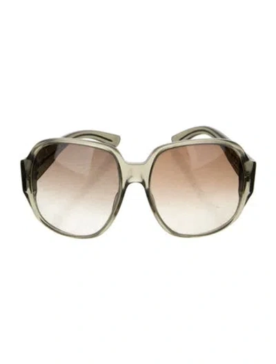Pre-owned Gucci Bamboo Accent Oversize Sunglasses In Transparent