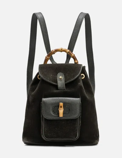 Gucci Bamboo Backpack In Black