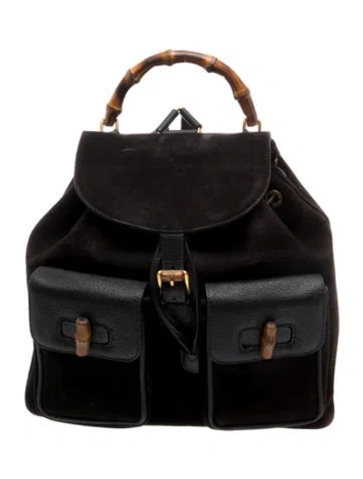 Pre-owned Gucci Bamboo Backpack In Brown