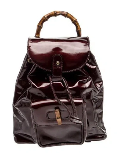 Pre-owned Gucci Bamboo Backpack In Brown