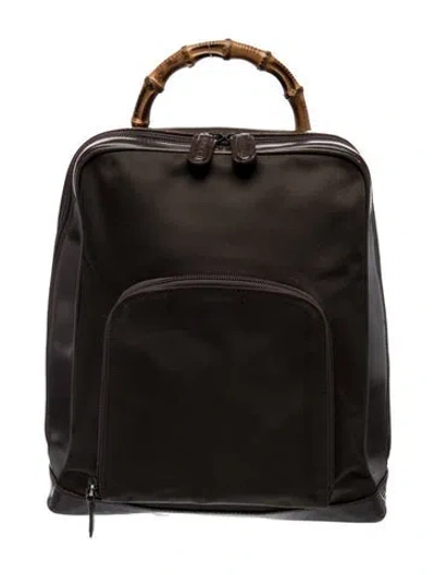Pre-owned Gucci Bamboo Backpack In Brown